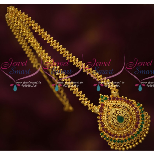 PS15127 Fancy Ruby Emerald Jewelry Pear Shape Pendant Ghajiri Gold Covering Chain Online