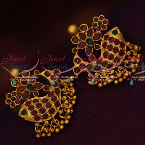 ER14844 Ruby Emerald Fish Design Fancy Earrings Latest Traditional Imitation Jewelry Shop Online