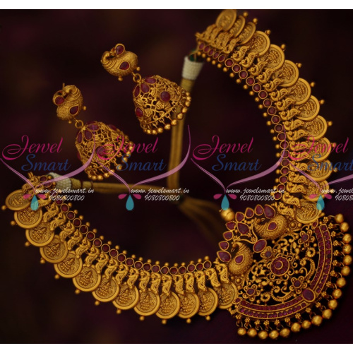 NL14911 Premium Gold Look Imitation Jewellery Laxmi God Engraved Coin Kasulaperu Latest Online