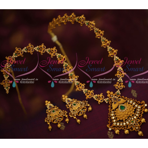 NL15015 Matte Reddish Plated Multi Colour AD Stones Jewelry Offer Price Haram Designs Online