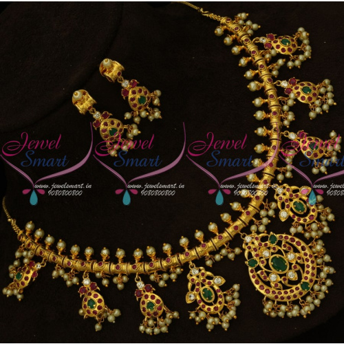 NL15077 Gold Plated One Gram Jewellery Gutta Pusalu Necklace Pearl Collections Online