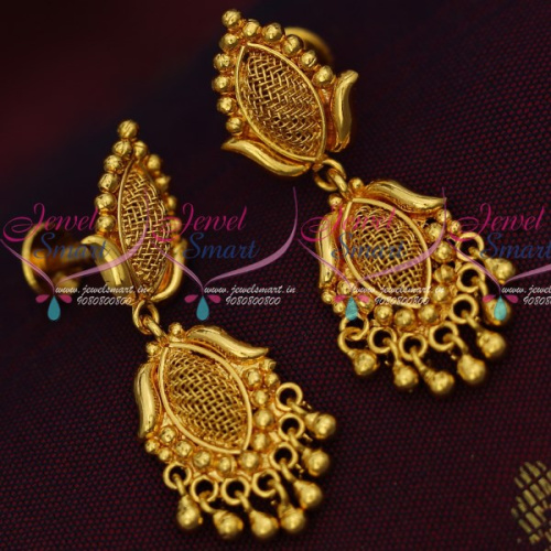 ER14736 Daily Wear South Indian Gold Covering Screw Lock Earrings Low Price