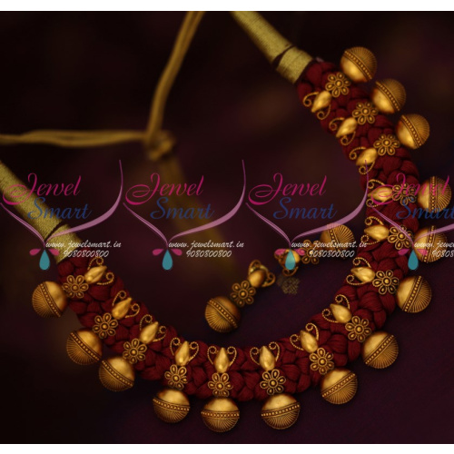 NL14924 Maroon Thread Fashion Jewellery Antique Reddish Pendant Designed Collections