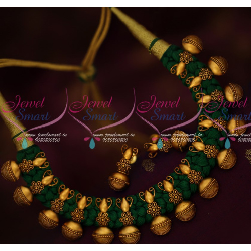 Glorious Silk Thread Jewellery Latest Fashion Broad Necklace Set NL14924A