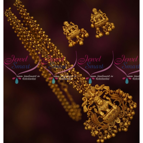 PS15744 Beads Chain Temple Pendant Latest Antique Jewellery Matte Gold Plated Online
