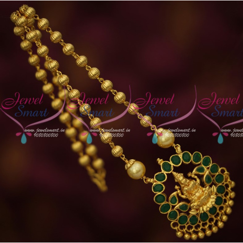 NL15284 Green Stones Temple Beaded Jewelry Gold Plated Low Price Traditional Design Online