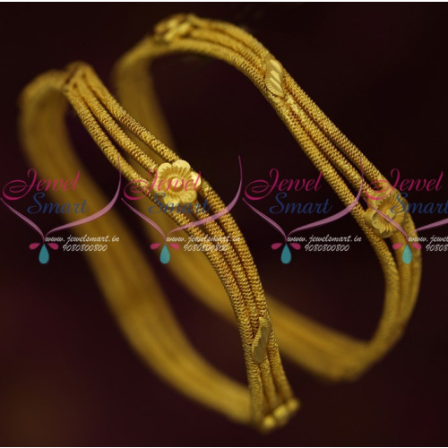 B15805 Floral Curve Design Gold Inspired Bangle Designs Latest Imitation Jewelry Online
