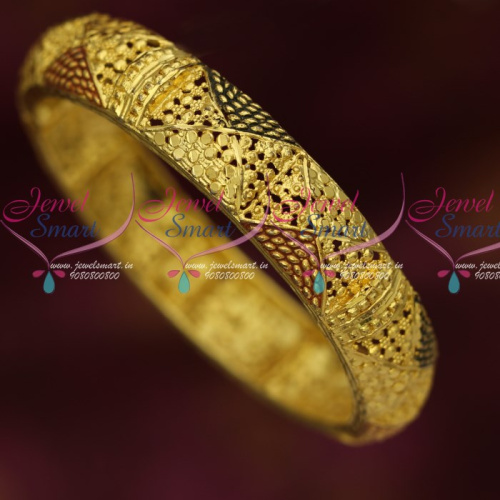 B15422 Meenakari Work Gold Covering Bangles Light Weight Jewelry Shop Online