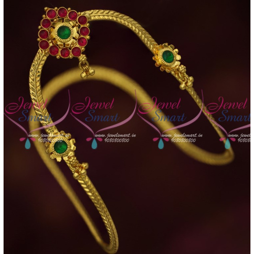 AR15976 South Indian Kemp Jewellery Traditional Vanki Simple Gold Design Online