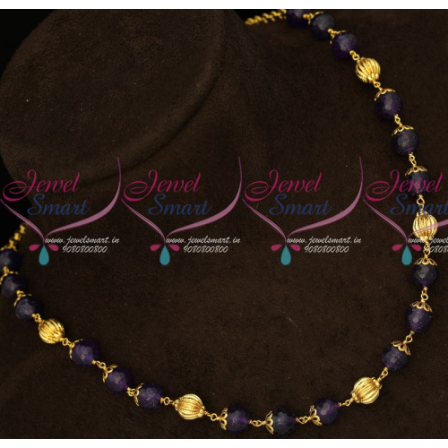 NL15921 Purple Beaded Fancy Mala Casual Wear Jewellery Designs Online