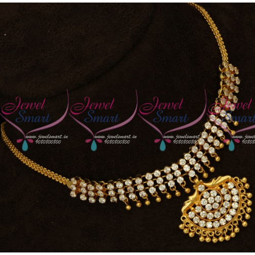 NL15458 Choker Style AD White Stones South Indian Gold Covering Necklace Online