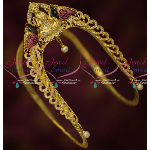 AR15969 Traditional South Indian Bridal Jewellery Gold Finish CZ Temple Vanki Premium Collections