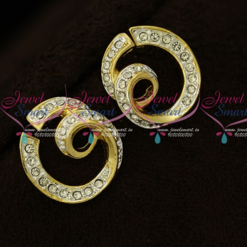E9260 Unique Spiral Design Two Tone Plated Earrings Micron Plated Regular Wear