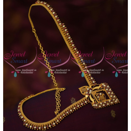 NL16290 Fancy Gold Covering Haram South Indian Fancy Model Handmade Jewellery Online