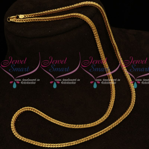 C16432 Gold Covering Square 3 MM Thick 24 Inches Length Fancy Cutting Chains Shop Online