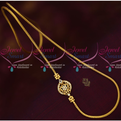 C16406 Gold Covering Roll Kodi Chain Small Mugappu Traditional South Indian Jewellery Online