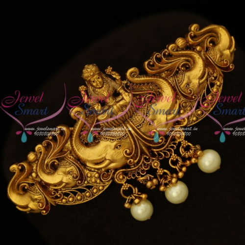 H16080 Indian Temple Jewelry Imitation Hair Clips Latest Matte Antique Designs