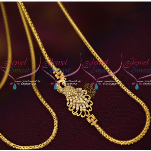 C16494 South Indian Artificial Jewellery Designs Gold Model Mugappu Side Pendant Chains Online