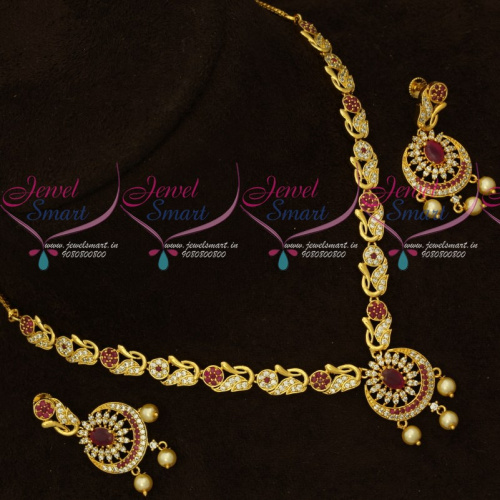 NL16575 South Indian AD Jewellery Matching Screwback Earrings Latest Collections Online