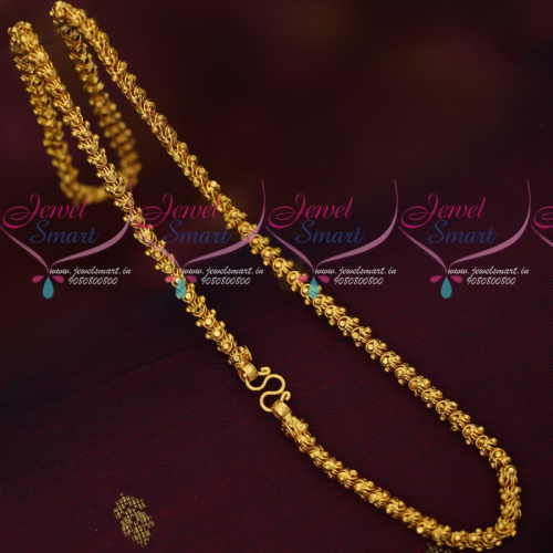 C16703 18 Inches 5 MM Thick Dasavathar Model Gold Covering Chain South Indian Jewellery