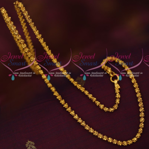 C16704 Gold Covering Chains Daily Wear Imitation Jewellery South Indian Designs