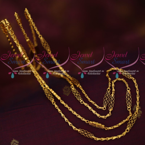 C16710 Rettai Vadam 2 Strand Traditional Gold Model Covering Chains Imitation Jewelry Online