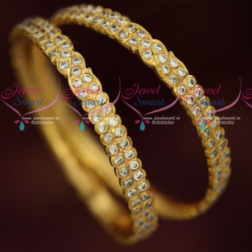 B16644 South Indian Thick Metal Getti Item AD Hand Setting Stone Bangles Online