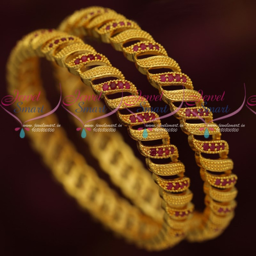 B16606 Broad Design AD Stones Gold Covering Bangles South Indian Jewellery Online