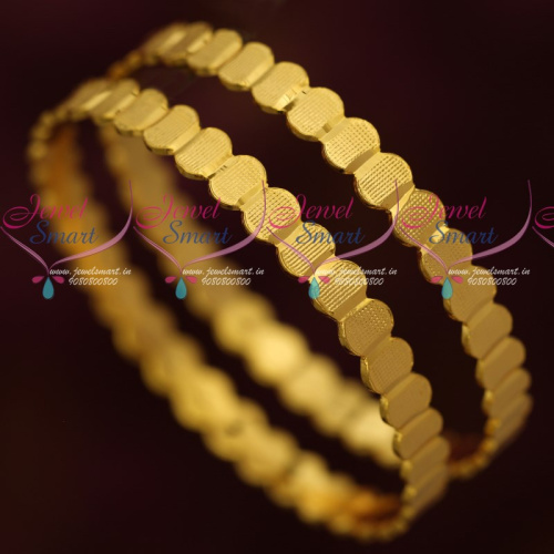 B16614 Regular Wear Gold Covering Bangles South Indian Imitation Jewellery Online