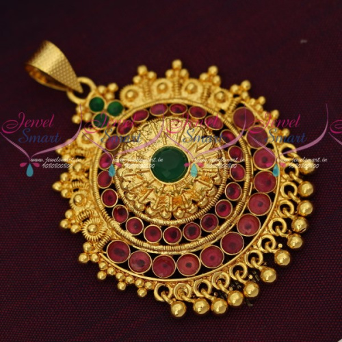 PS16789 Single Hook Gold Plated Pendant South Indian Imitation Jewellery Designs