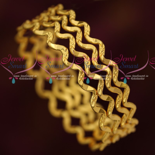 B16605 Daily Wear 4 Pcs Set Twisted Design Bangles Fancy Gold Covering Online