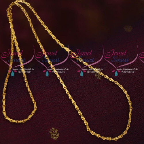 C16805 Artificial Jewellery Daily Wear Gold Plated Gobi Chains 24 Inches Length