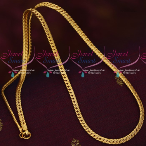 C16807 South Indian Daily Wear Gold Covering Flat Twisted Design Chain Online