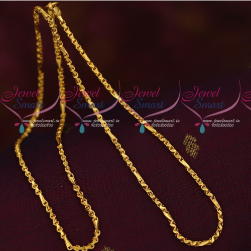 C16808 3 MM Double Design Gold Covering South Indian Jewelry Daily Wear Chains Online