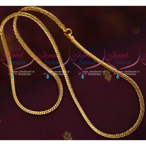 C16814 4 MM Box Design Regular Wear Gold Covering Chain South Indian Jewellery