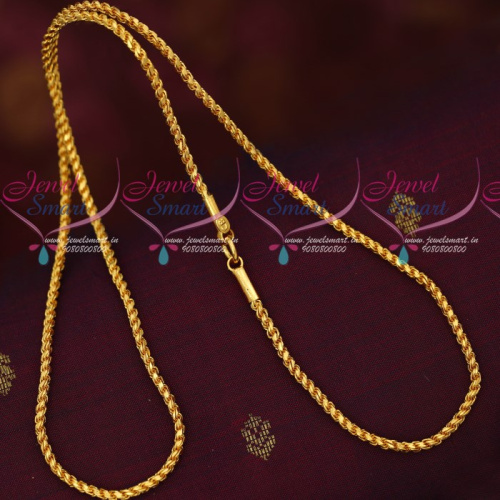 C16819 2.5 MM 24 Inches Murukku Kodi Chain South Indian Daily Wear Gold Covering