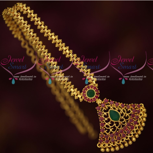 CS16778 Low Price Gold Plated South Indian Attigai Chain Pendant AD Stones