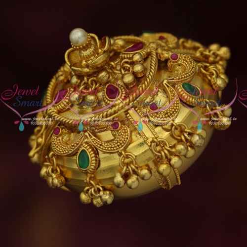 S16737 Beads Hanging Kum Kum Sindoor Box Latest Gold Plated Jewellery Finish Online