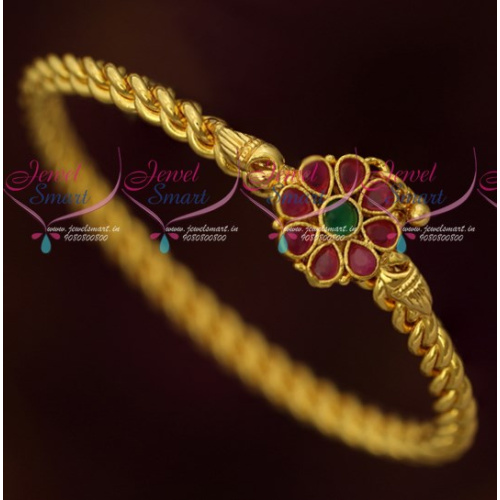 B16418 Twisted Design AD Stones Single Bangle Casual Wear Jewellery South Indian Online