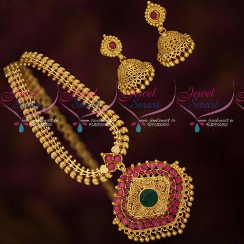 CS16863 South Indian Fancy Gold Covering Mango Chain Jhumka Earrings Shop Online