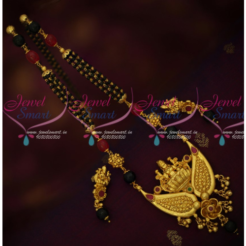 M16533 Temple Jewellery Gold Plated Beaded Mangalsutra Black Beads Mala Shop Online