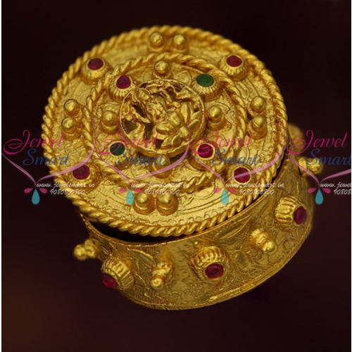S16529 Temple Kumkum Barina Sindoor Box Gold Plated Jewellery Finish Online