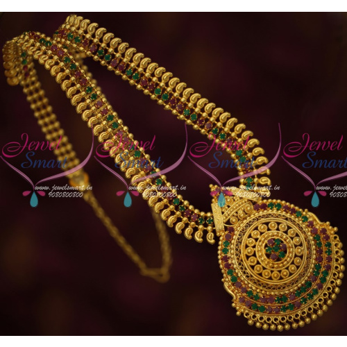 NL16538 South Indian Jewelry Gold Covering Manga Mala Haram Traditional Designs