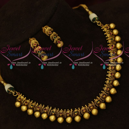 NL16979 AD Stones Antique Artificial Jewellery Beads Design Fancy Necklace Set Online