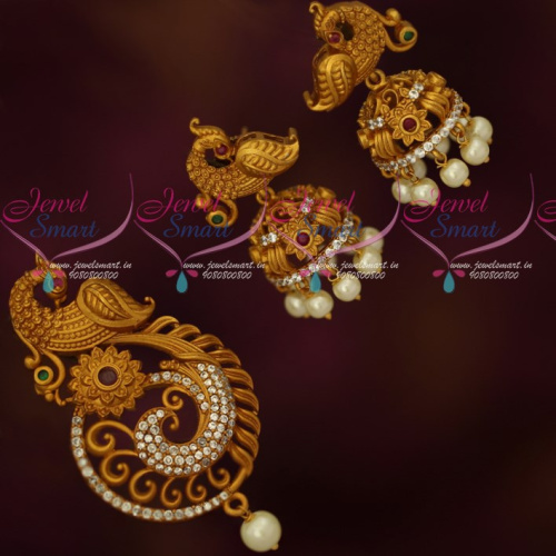 PS17097 Offer Price Matte Gold Finish Fashion Jewellery Multi Color Pendant Set Shop Online