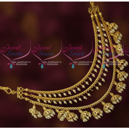 EC16888 Multi Layer Pearl Jhumka Mattal Bahubaali Style Fashion Jewellery Latest Fashion Online