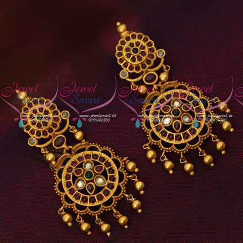 ER16962 Kemp AD Traditional Gold Finish Earrings South Indian Imitation Jewelry Online