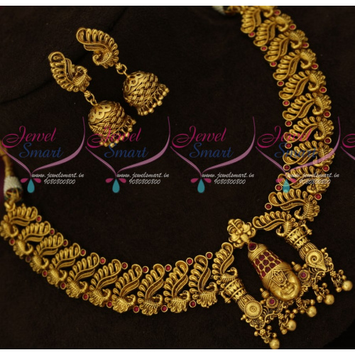 NL16973 Tirupathi Balaji Temple Jewellery Broad Gold Antique Collections Intricately Designed