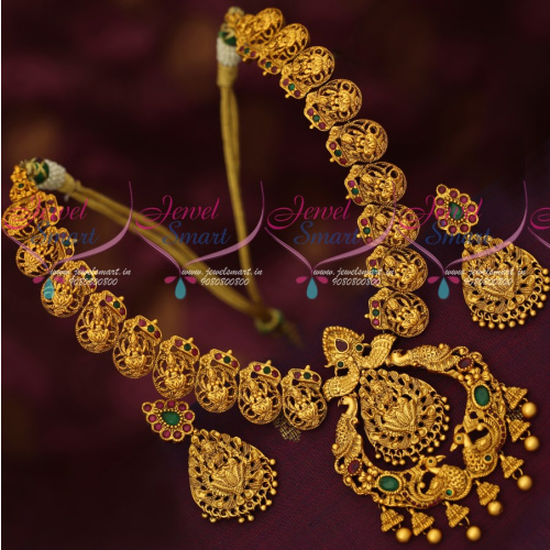 NL17003 Gold Inspired Temple Imitation Traditional Jewellery Designs Latest Necklace Online