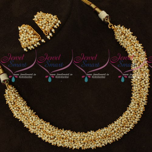 NL16882 Pearl Laria Necklace Matching Earrings Latest Fashion Jewellery Designs